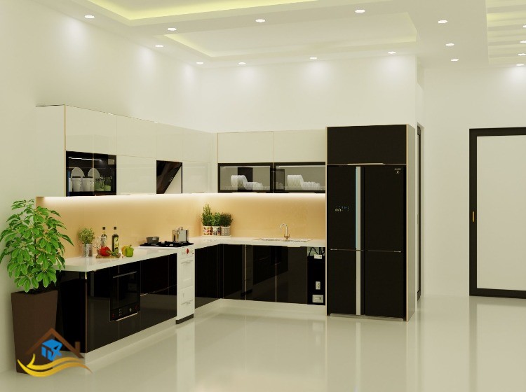 TỦ BẾP INOX CÁNH KÍNH - NC5